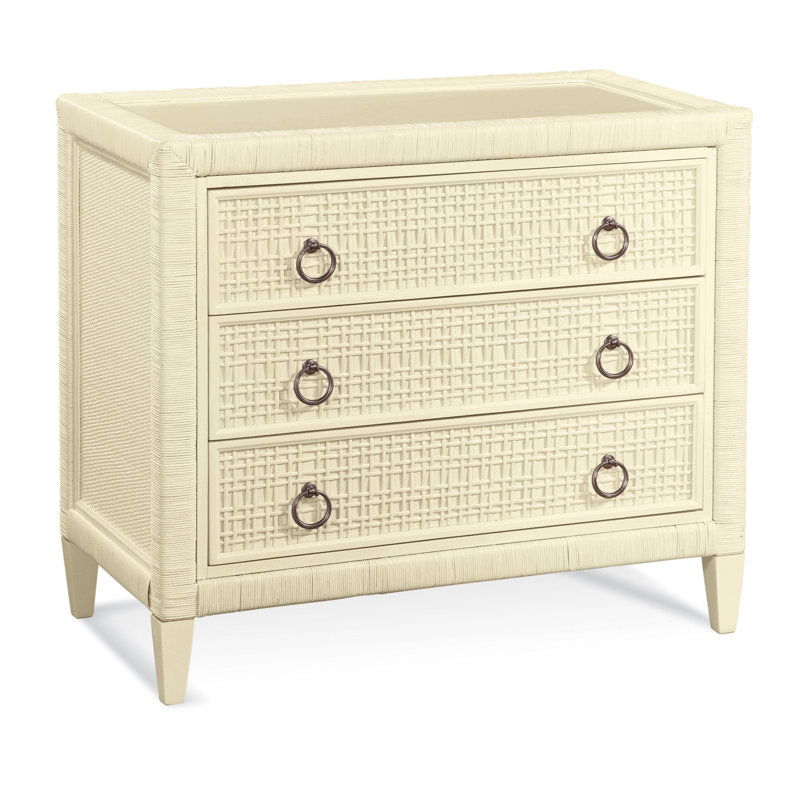 Naples 3 Drawer 36" W Dresser, Satin Nickel, No, Flax
