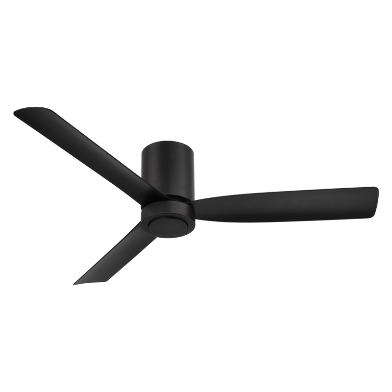 CORMAC 52 inch 3-Blade Hugger Ceiling Fan With Remote (No Light), Matte Black