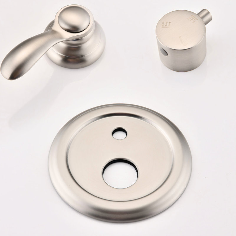 Brushed Nickel Bathroom Shower Faucet With Soft Rubber Spray Holes And Fixture 360-degree Rotation Included Diverter Valve
