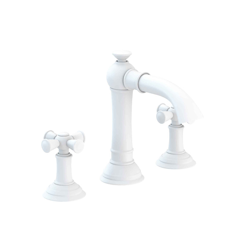 Aylesbury Widespread Bathroom Faucet with Drain Assembly, Matte White