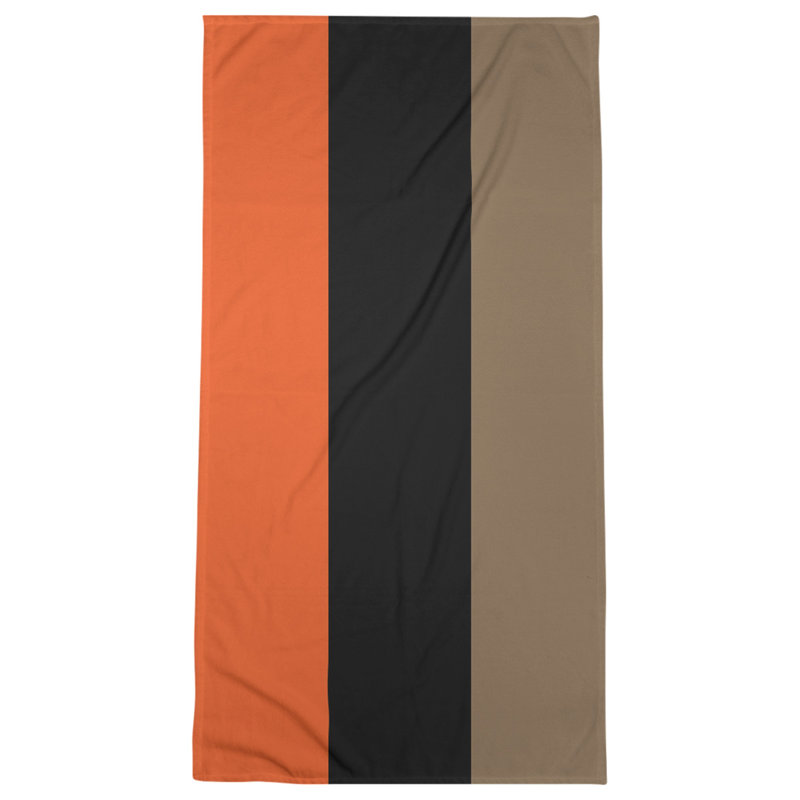 Vancouver Lightweight Beach Towel, Polyester/Cotton, Orange/Black/Gold