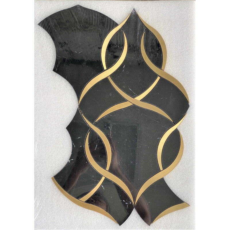 Water Jet 20" x 13" Marble Mosaic Tile