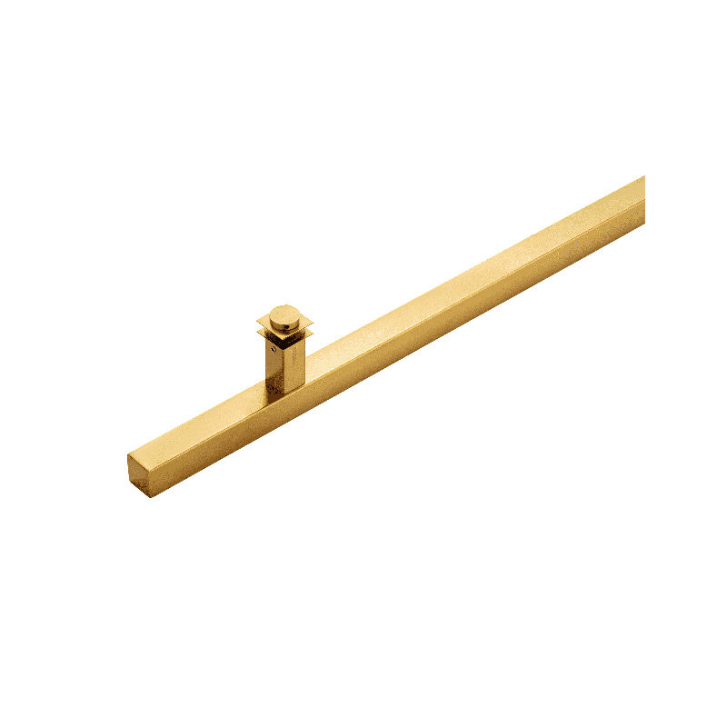 Poignée de porte carrée 84 po Simple face en acier inoxydable 304, Doré