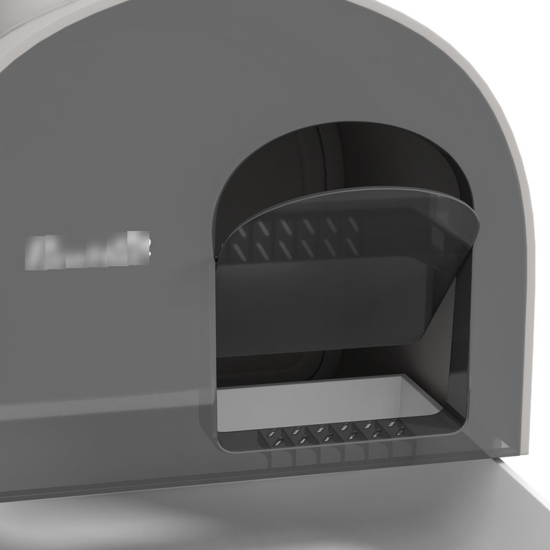 Porte-litière d'intérieur pour chat, 17 po x 17 po x 18,5 po, gris, désodorisant, épuré et facile à nettoyer avec un plateau amovible