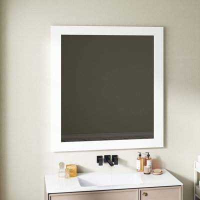 Miroir de salle de bain 32 pouces carré, finition mate élégante et réflexion