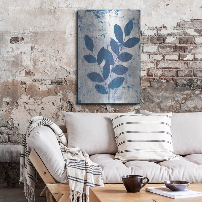 «Leaves Of Blue 2» par Courtney Prahl, art mural en métal, 24 po x 36 po, H 36 po x l 24 po