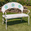 Banc de jardin en fer Charleston 1940 avec détails floraux-1962794947