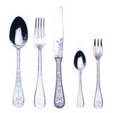 Casablanca Flatware Set with Cake Forks - 30 Pieces - Gold