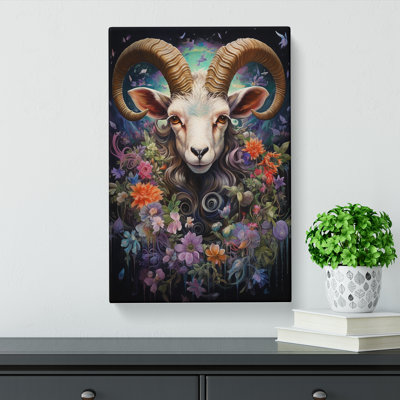 Goat Art Informel Art - Wrapped Canvas