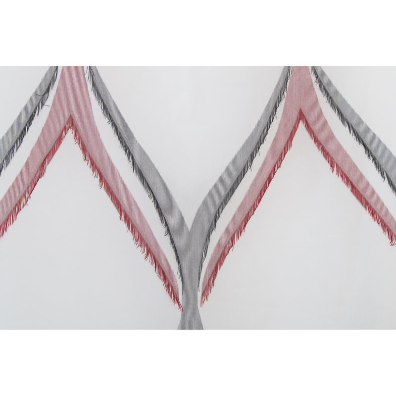 Revell Loop Tip Semi Sheer Curtains, Red and anthracite