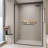 Double Sliding Shower Door, Semi-Frameless Bypass Bathroom Sliding Door With 1/4" (6Mm) Tempered Glass For Walk-In Shower-121060075