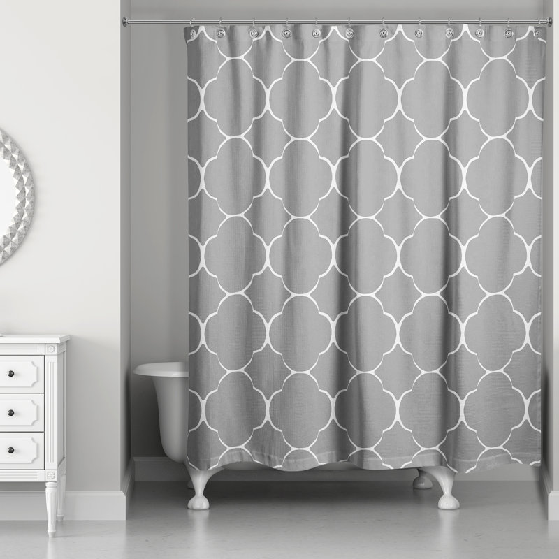 Geometric Shower Curtain, Gray