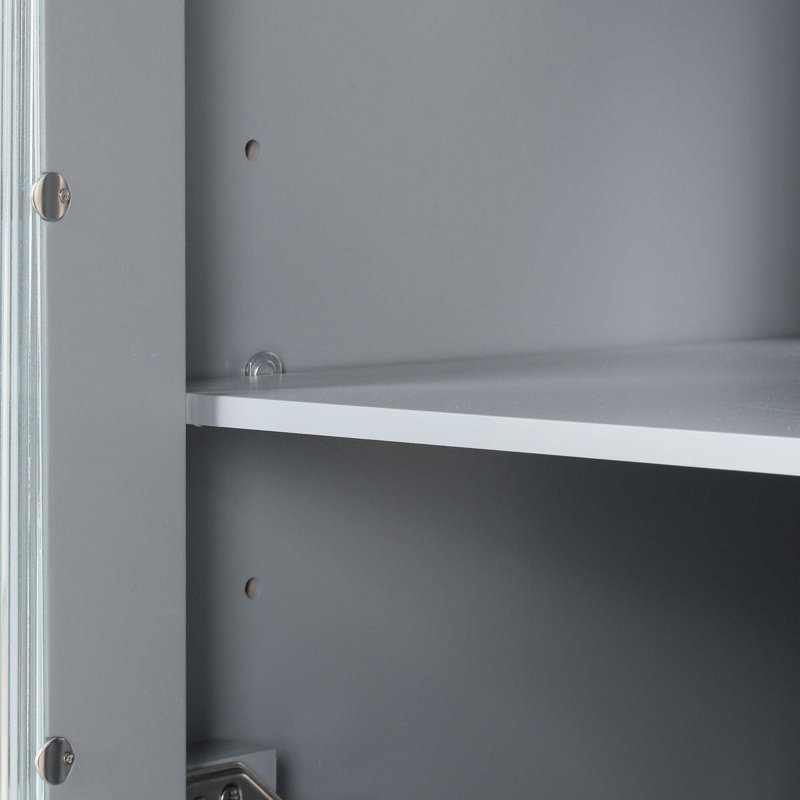 Meuble-lavabo 24 po avec lavabo, meuble-lavabo avec 2 tiroirs et porte, tablette réglable, Gris