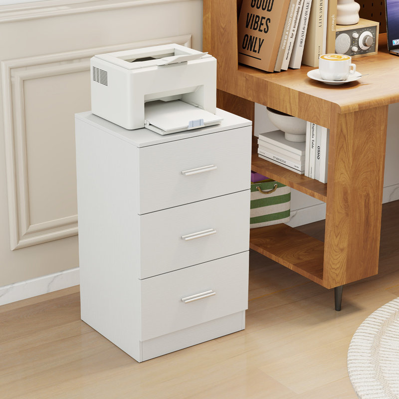 38 cm W Bedside Table, White