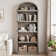 Bookcase Arched Bookshelf 71.65In Tall Bookcase Farmhouse Display Storage Rack