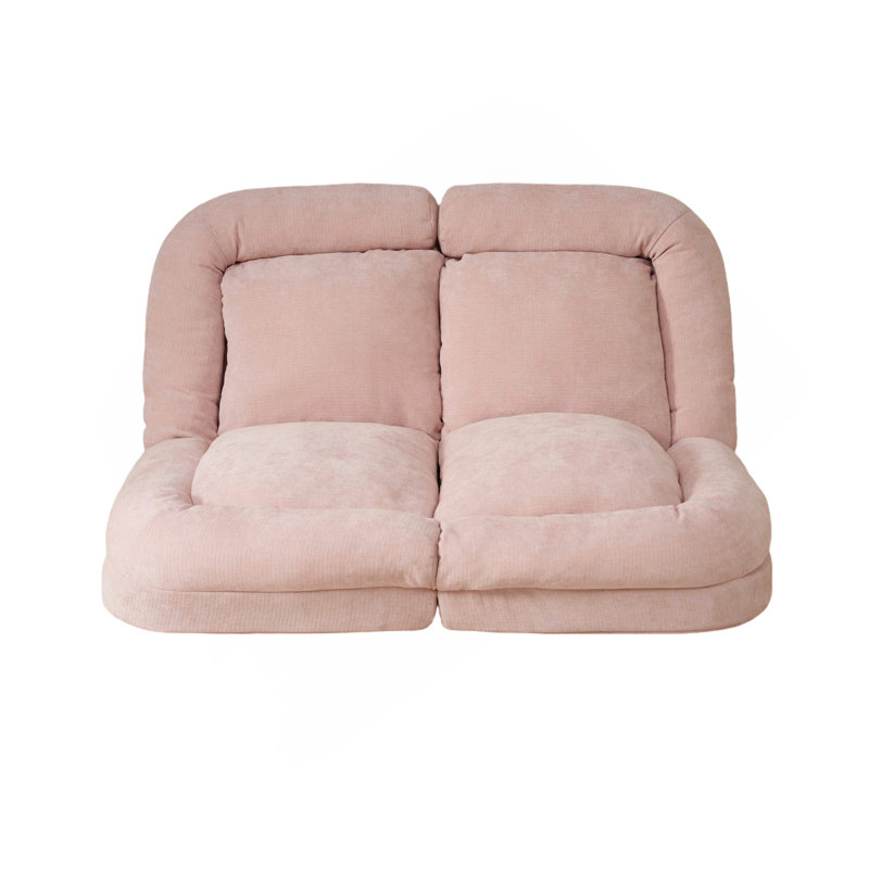 Canapé-lit double convertible pliable, rose, Tissu rose