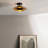 Rancho Mirage Flush Mount Ceiling Light - Matte Black & Gold-Leaf Shade, Weathered Brass