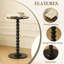 Table d'appoint ronde, petite table basse pour les petits espaces, table de chevet moderne avec pieds en bois massif pour le salon, la chambre à coucher, les coins et le bureau (noir)