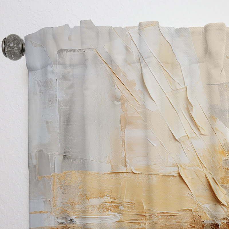 Collage IV Glam Orange Beige - rideau en velours Glam - obscurcissant - 1 panneau, L 52 po x L 108 po