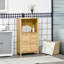 Armoire de plancher en bambou, armoire de salle de bain, tour de rangement avec plusieurs tablettes et portes