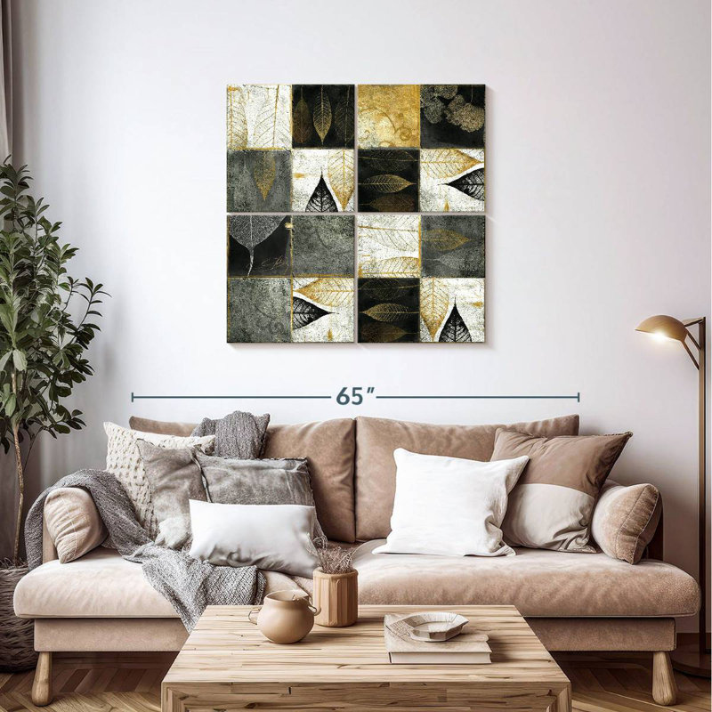 Leaf Patterned Tiles, 38" H x 38" W