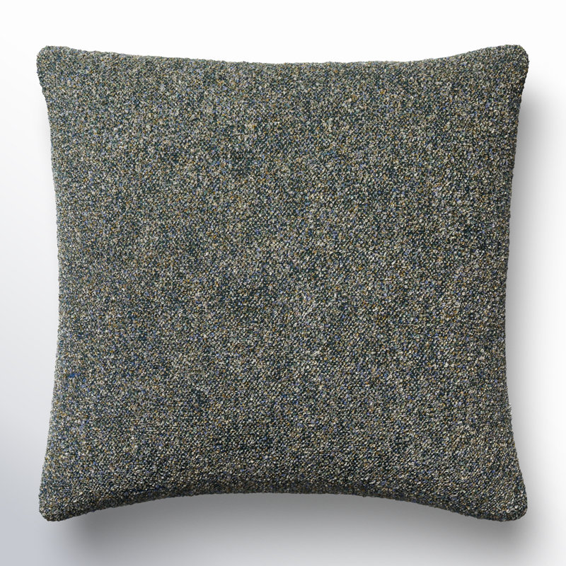 Jeté carré en mélange de coton Bobby, 18 po x 18 po, Mélange de duvet, Gris