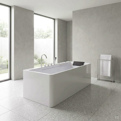 67-inch single-person luxury whirlpool bathtub, equipped with multiple sets of massage nozzles, featuring a dazzling light therapy atmosphere, and certified with precision craftsmanship accessories