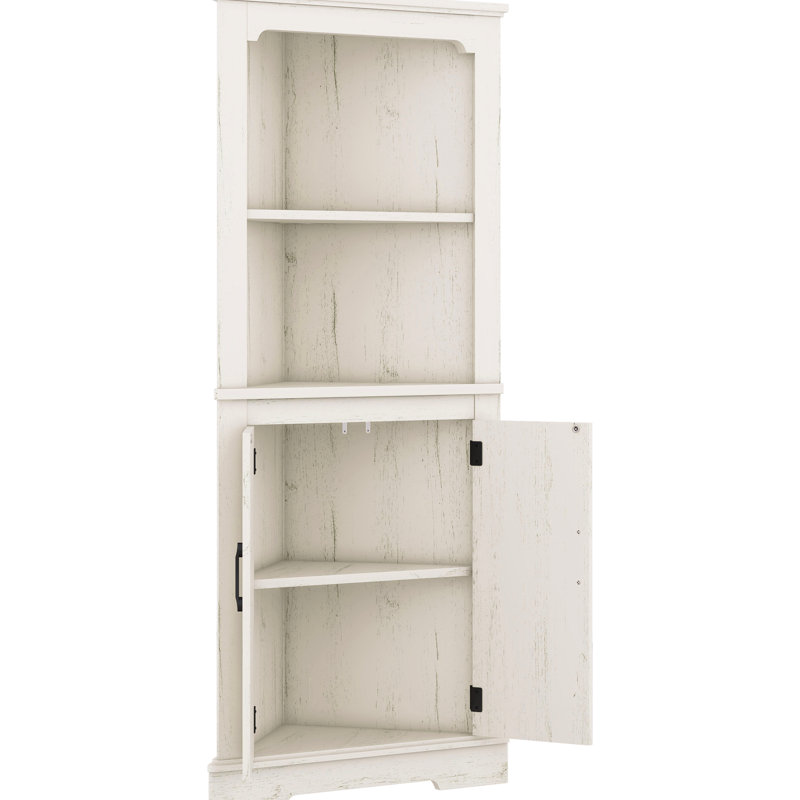 Armoire de coin beige avec design sécuritaire - Évitez les collisions spacieuses pour organiser vos objets personnels