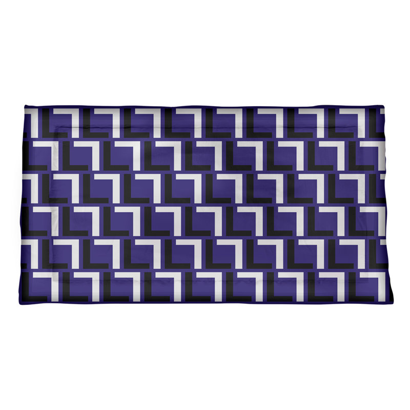 Polyester Geometric Sham Set, Polyester, Standard/Twin;Full/Double;Queen, Purple/Black/White