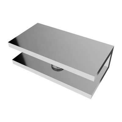 Brixwell NHC6CH No-Drill Fixed Panel Glass Clamp, Brass Material, 1/4" Glass Thickness, Polished Chrome Finish