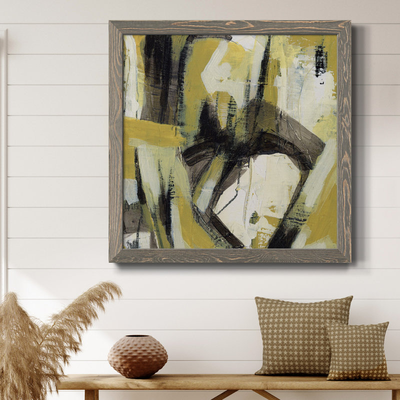 Toile encadrée Citron Rhythm I-Premium - prête à être accrochée, H 27,5 po x l 27,5 po x P 1,5 po, Cadre gris