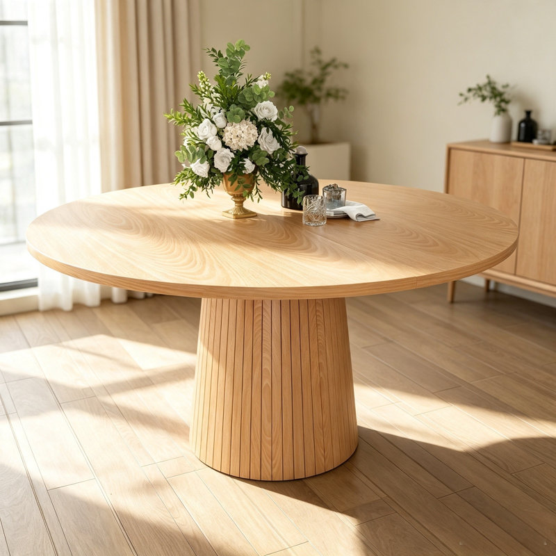 47" Round Modern Farmhouse MDF Dining Table