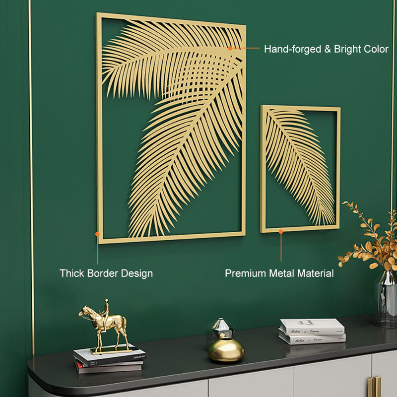 Ensemble de 2 décorations murales en métal pour la maison