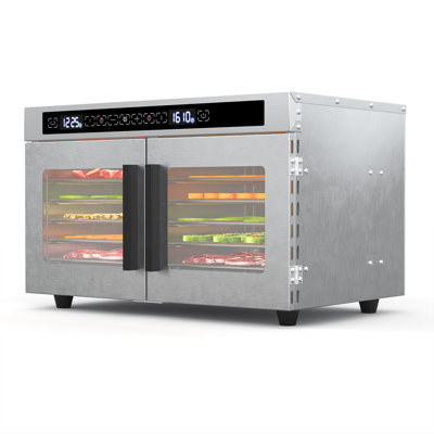 Dual-Zone Food Dehydrator, 5-Tray Stainless Steel Electric Dehydrator with Dual Doors, Independent Temperature Control for Jerky, Fruits and Vegetables