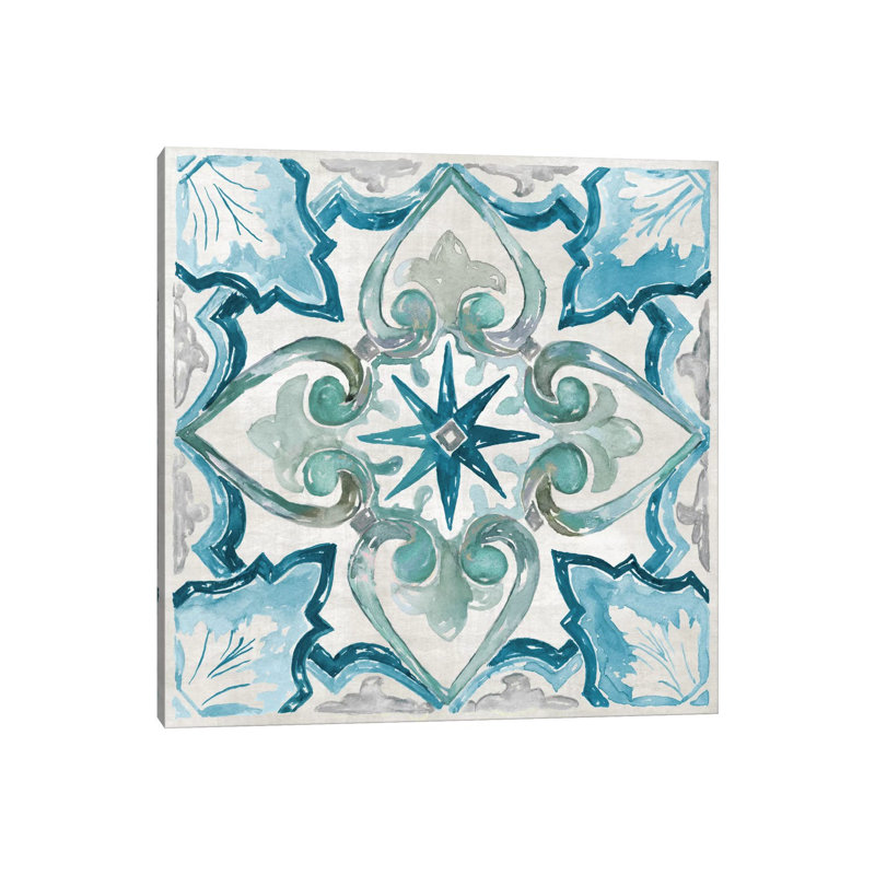 Caribbean Tile II by Nan - Painting on Canvas, Wrapped Canvas, 45.72 cm H x 45.72 cm W x 1.91 cm D