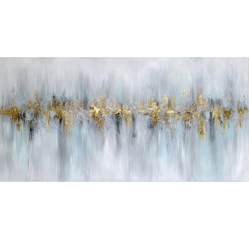Art mural doré sur toile tendue, L 40 po x H 20 po x P 1,5 po