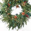 Couronne de porte artificielle de 24 po en forme de ferme naturelle séchée d'eucalyptus avec pommes de pin automne et hiver