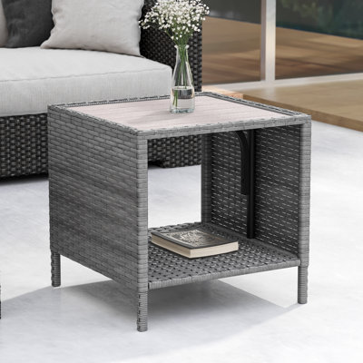 Arsie Square Metal Outdoor Side Table , 18'' in. W 18'' in. D