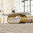 41.7" Gold Coffee Table With Abstract Shaped Design, Faux Marble Stainless Steel Base Coffee Table With Storage-761458185