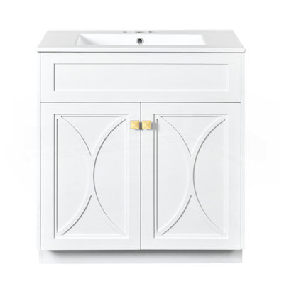 30'' Bathroom Vanity with Ceramic Sink Combo