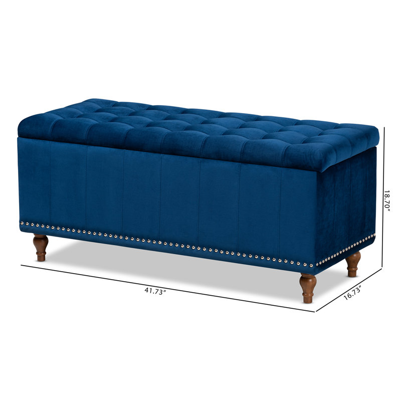 Mirdza Upholstered Ottoman, Navy Blue