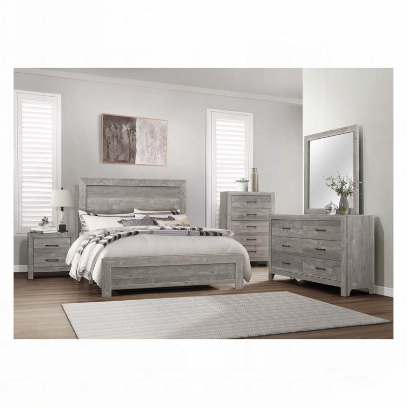 Commode de rangement à 5 tiroirs, Gris