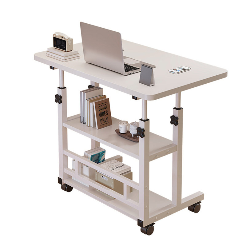 Table pour ordinateur portable à hauteur réglable en forme de C avec 2 tablettes