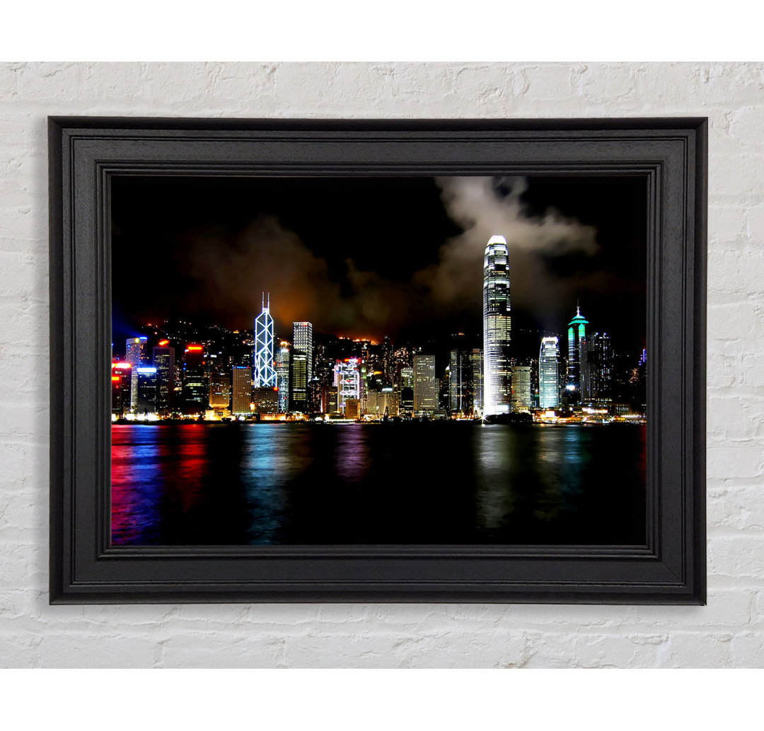 Hong Kong Cloudy Nights Gerahmter Druck