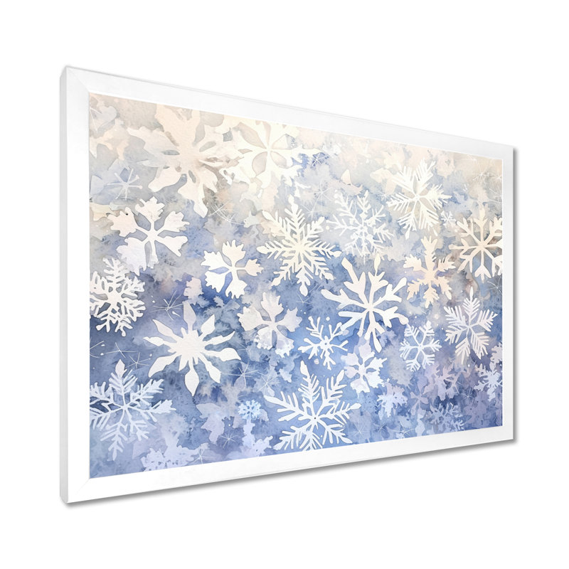 «Snowflakes Dancing In Winter I», impression sur toile paysage d'hiver, Reproduction encadrée d'une seule photo sans pass