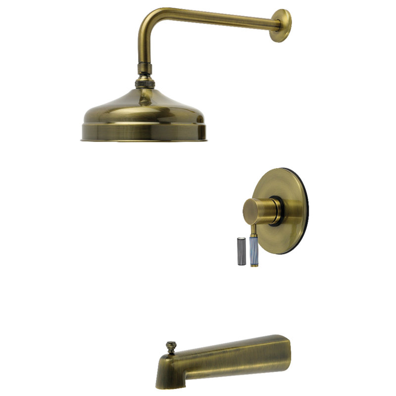 Kingston Brass Verona Single-Handle Pressure Balanced Tub and Shower Faucet, Brushed Nickel