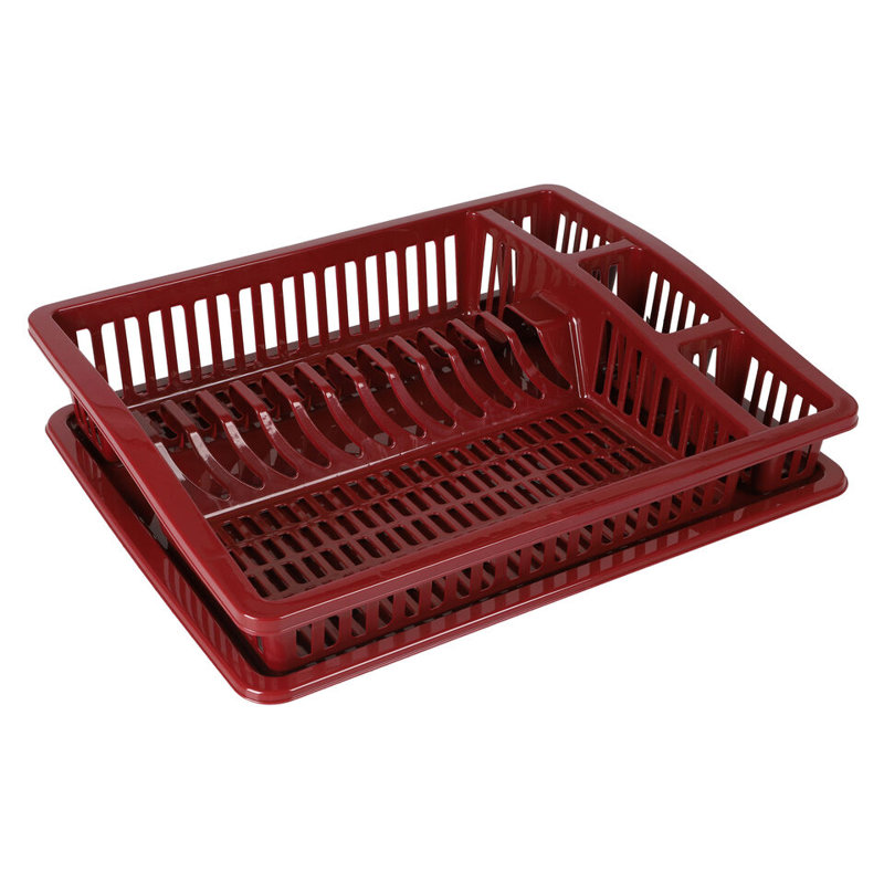 Renida Plastic Dish Rack, Maroon
