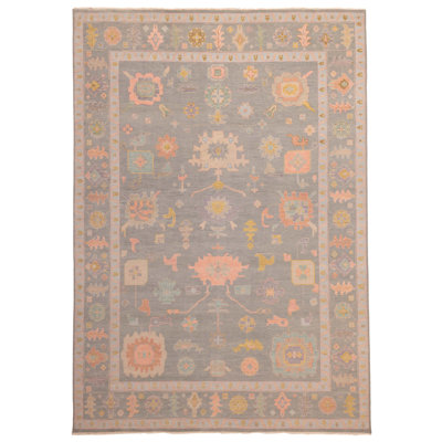 Tapis moderne sauge Oushak 9 pi 11 po x 13 pi 9 po