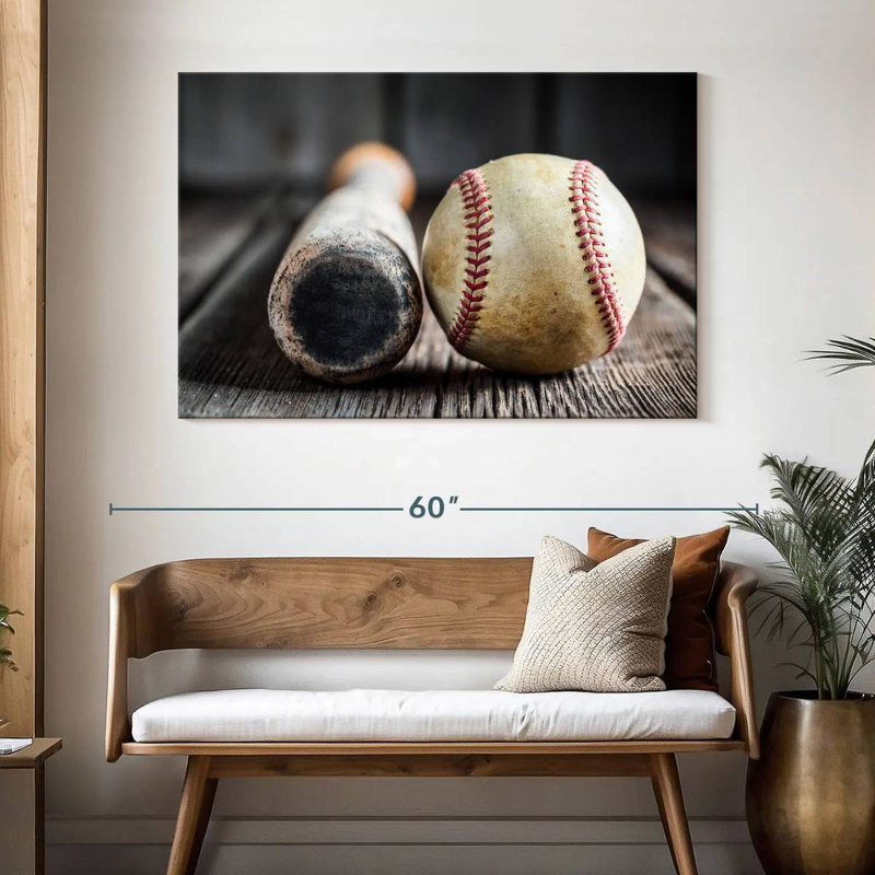 Sireci Bat And Baseball, 32" H x 48" W
