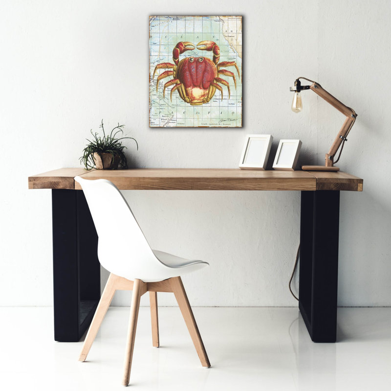 «Nautical Journey-d-crab» par Jean Plout, art mural sur toile, H 24 po x l 20 po x P 0,75 po